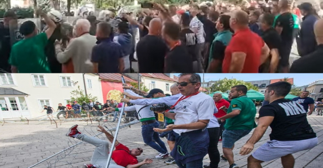 Protesti u Cetinju, okupljeni građani srušili ogradu i skandiraju:"Ovo je Crna Gora, protiv smo okupacije"