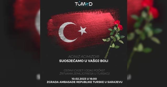 Sarajevo: U 16h ostavite cvijet ispred turske ambasade za žrtve razornog zemljotresa