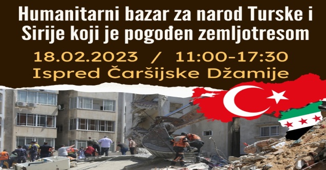 Udruženje žena "Đulbehar" organizuje humanitarni bazar za pomoć narodu Turkiye i Sirije