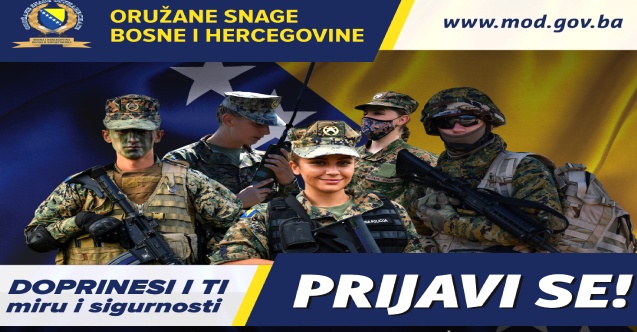 Ministarstvo odbrane BiH objavilo oglas za prijem 300 kandidata u profesionalnu vojnu službu u činu vojnika OSBiH